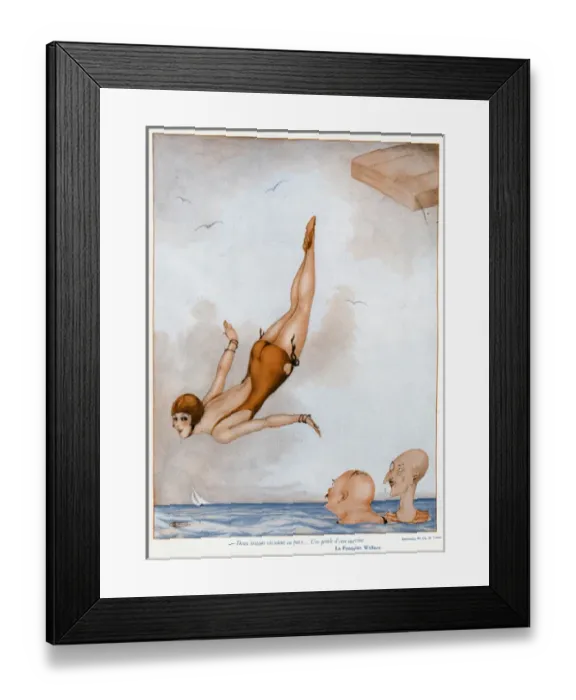 Framed Print : Woman Diver 1929 Framed Print : Woman Diver 1929