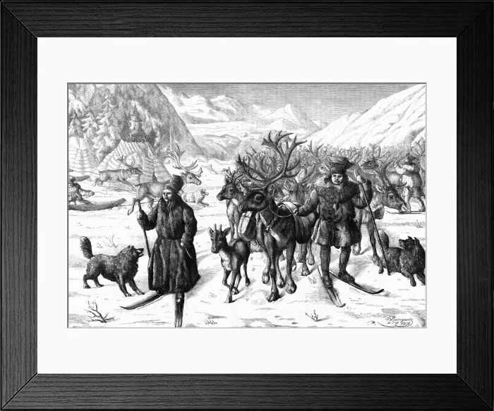 Framed Print : Reindeer 1878 Framed Print : Reindeer 1878