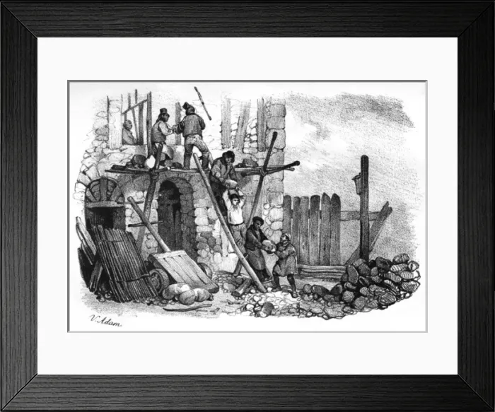 Framed Print : Stonemasons on Site Framed Print : Stonemasons on Site