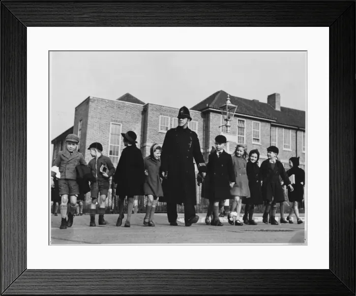 Framed Print : Policeman and Children Framed Print : Policeman and Children