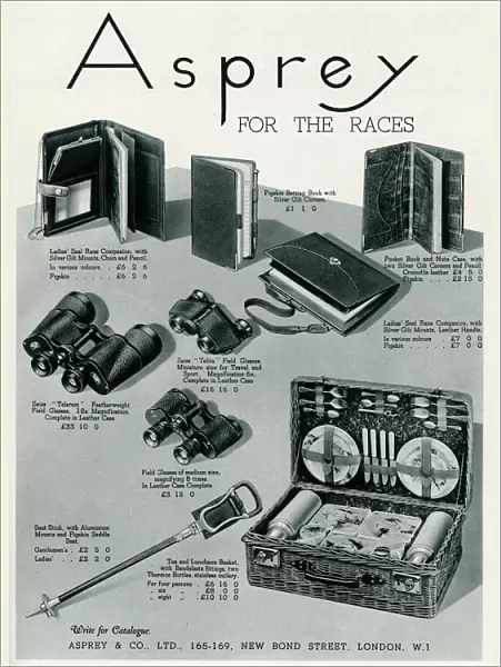 Advert for Asprey for the races 1937