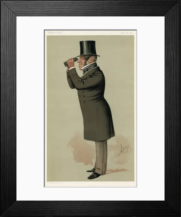 Framed Print : Man with Binoculars 1875 Framed Print : Man with Binoculars 1875