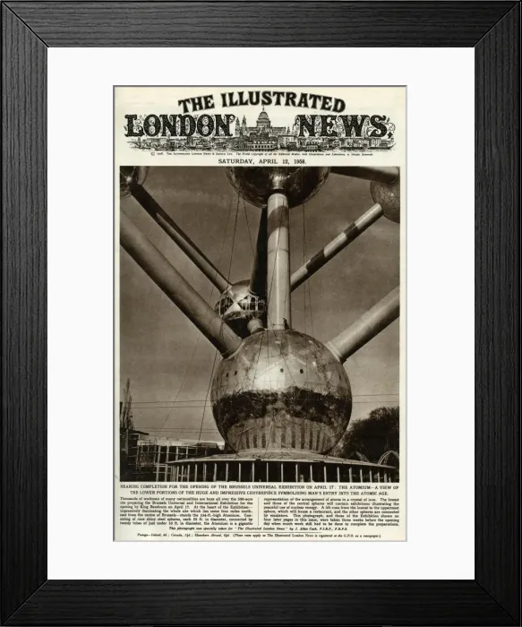 Framed Print : Brussels Atomium, nearly completed 1958 Framed Print : Brussels Atomium, nearly completed 1958