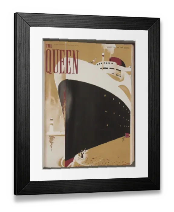 Framed Print : The Queen mag / cruise 1938 Framed Print : The Queen mag / cruise 1938