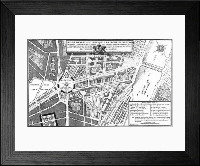 Framed Print : Bastille Demolition Plan Framed Print : Bastille Demolition Plan