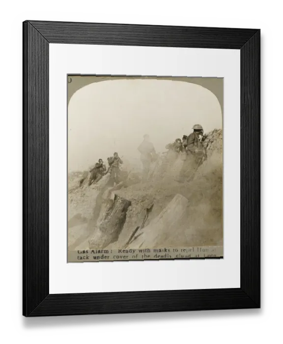 Framed Print : Gas Alarm at Loos / Wwi Framed Print : Gas Alarm at Loos / Wwi