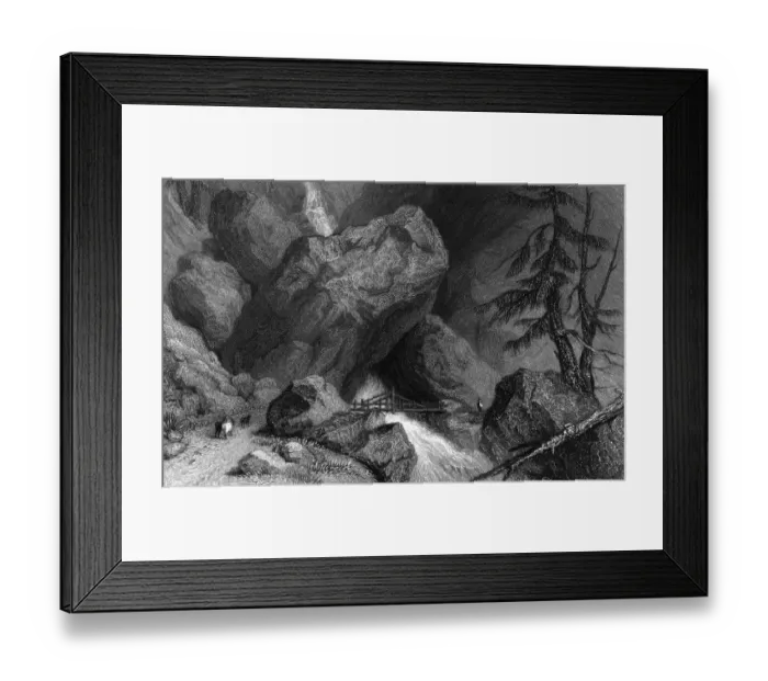 Framed Print : VAL ISERE. Scene in the Val Isere near Tegnies. Date: 1836 Framed Print : VAL ISERE. Scene in the Val Isere near Tegnies. Date: 1836