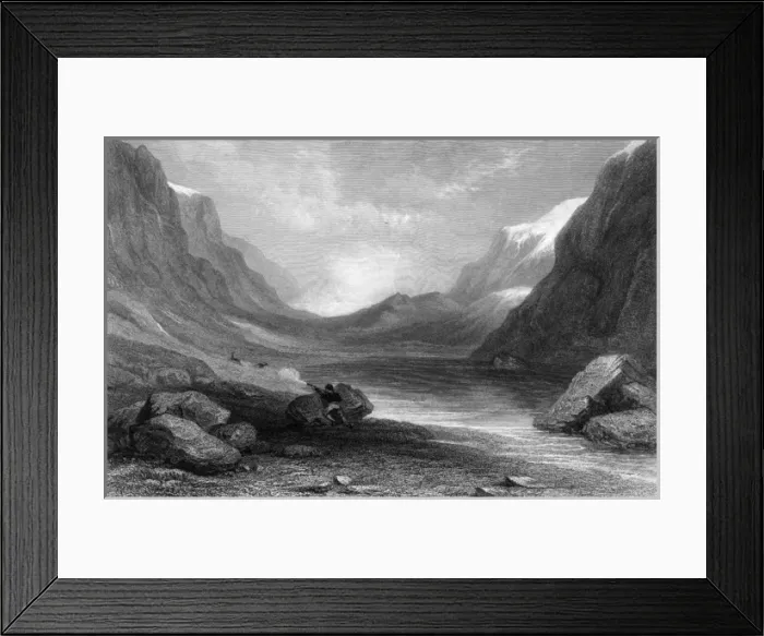 Framed Print : LAC NOIR. Lac Noir, on the Col de Clairee. Date: 1837 Framed Print : LAC NOIR. Lac Noir, on the Col de Clairee. Date: 1837