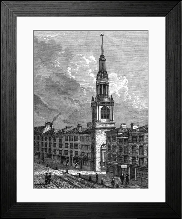 Framed Print : Bow Church 1750 Framed Print : Bow Church 1750