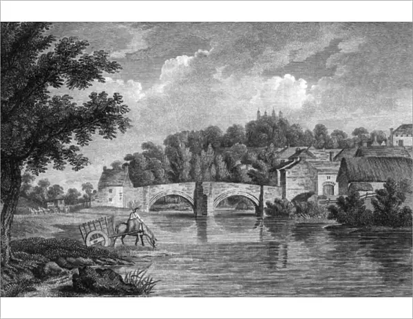APPLEBY. A carter waters his horse near the bridge at Appleby, Westmoreland. Date: 1799