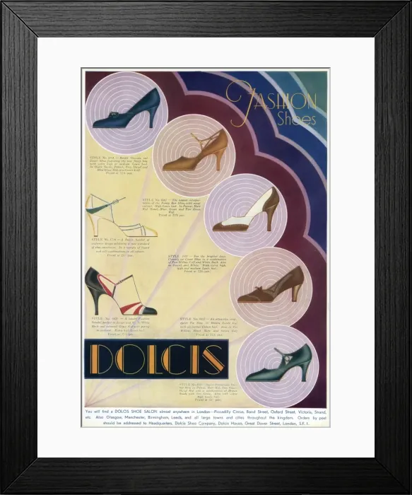 Framed Print : Advert for Dolcis court shoes Framed Print : Advert for Dolcis court shoes