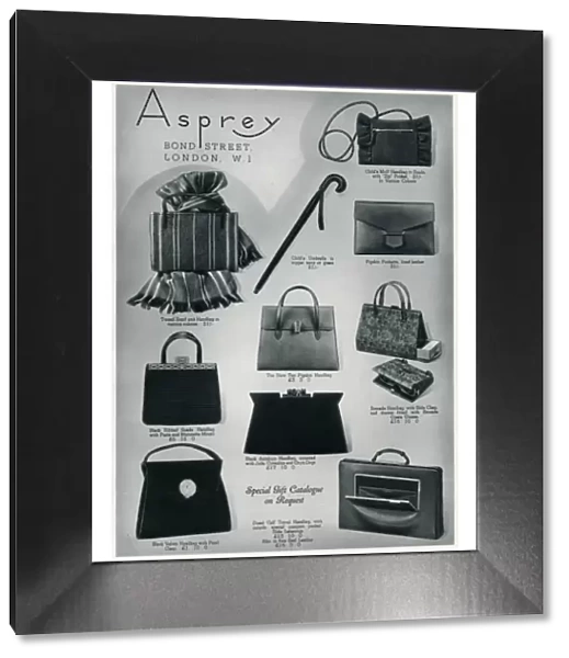 Advert for Asprey clutch bags 1937