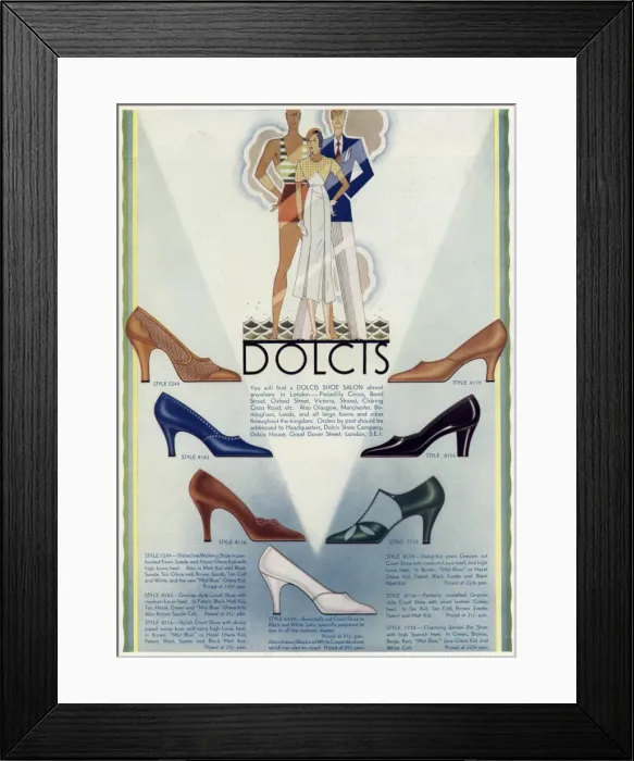 Framed Print : Advert for Dolcis ladies high heels Framed Print : Advert for Dolcis ladies high heels