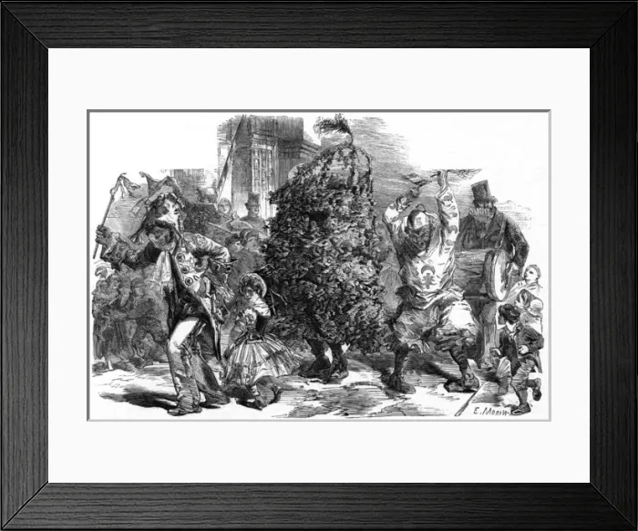 Framed Print : Sweeps procession on May Day Framed Print : Sweeps procession on May Day
