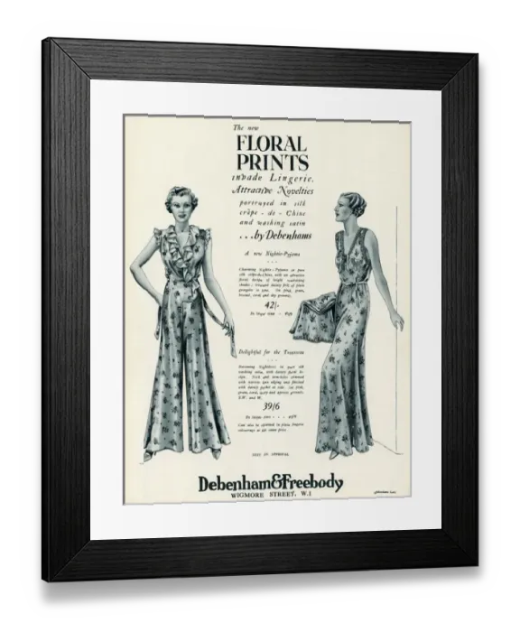 Framed Print : Advert for Debenham & Freebody pyjamas and nightdresses 1934 Framed Print : Advert for Debenham & Freebody pyjamas and nightdresses 1934