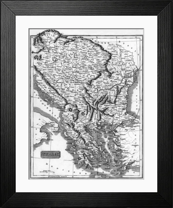 Framed Print : Map Balkans Framed Print : Map Balkans