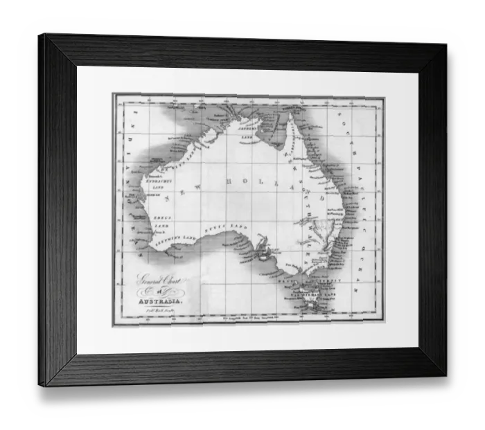 Framed Print : Map Australia Framed Print : Map Australia