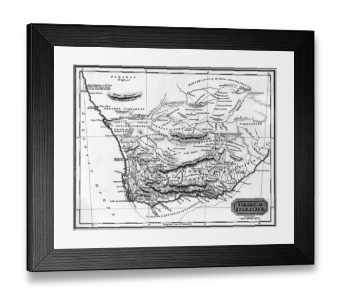 Framed Print : Map Africa Good Hope Framed Print : Map Africa Good Hope