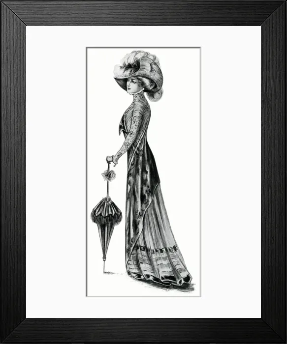Framed Print : Graceful frock for Ranelagh 1909 Framed Print : Graceful frock for Ranelagh 1909