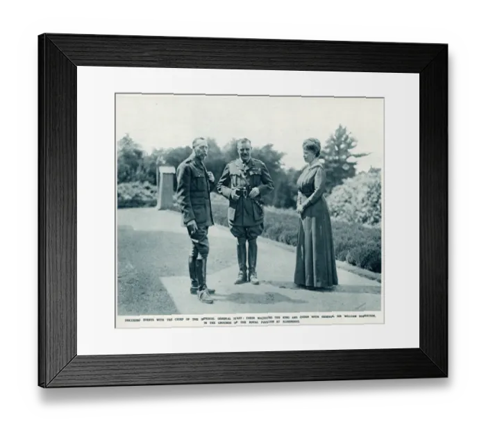 Framed Print : King George V with Queen Mary and General Sir William Robert Framed Print : King George V with Queen Mary and General Sir William Robert