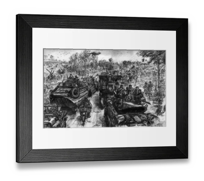 Framed Print : Allied Armour heading into Holland; Second World War, 1944 Framed Print : Allied Armour heading into Holland; Second World War, 1944