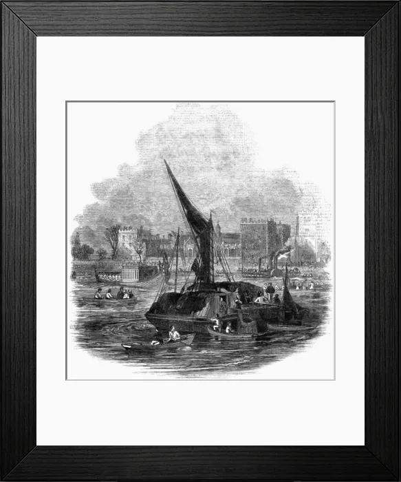 Framed Print : Barges on the River Thames, 1845 Framed Print : Barges on the River Thames, 1845