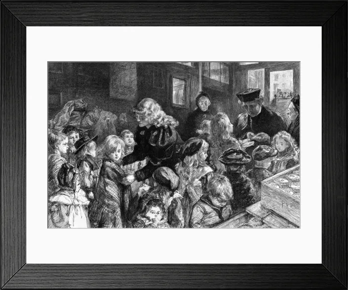 Framed Print : Dispensing the winter charities of the parish Framed Print : Dispensing the winter charities of the parish