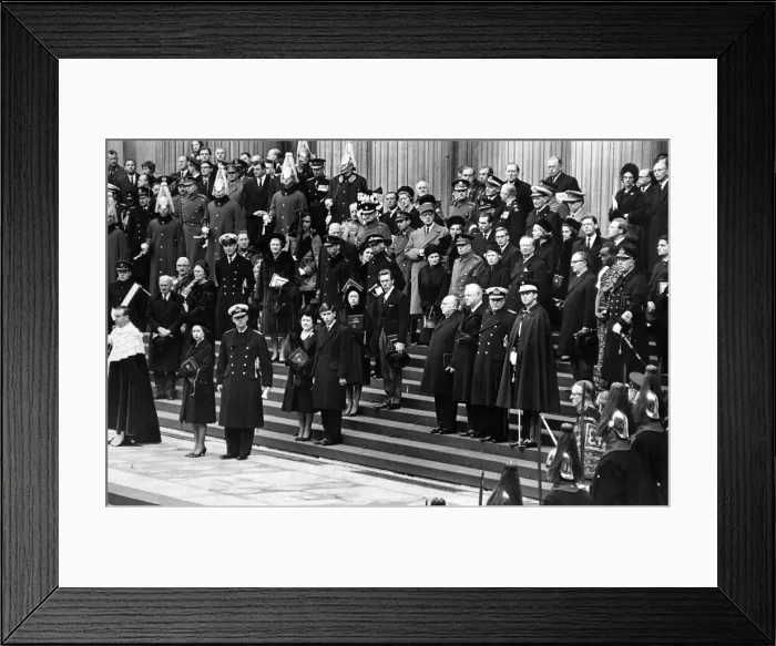 Framed Print : Winston Churchills funeral, Royalty and Statesman at St Pau Framed Print : Winston Churchills funeral, Royalty and Statesman at St Pau