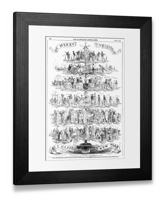 Framed Print : A Merry Christmas and a Happy New Year by H. G. Hine Framed Print : A Merry Christmas and a Happy New Year by H. G. Hine