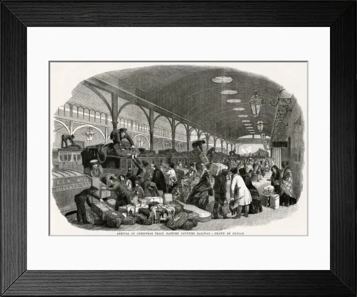 Framed Print : Arrival of the Christmas train, Eastern Counties Railway Framed Print : Arrival of the Christmas train, Eastern Counties Railway