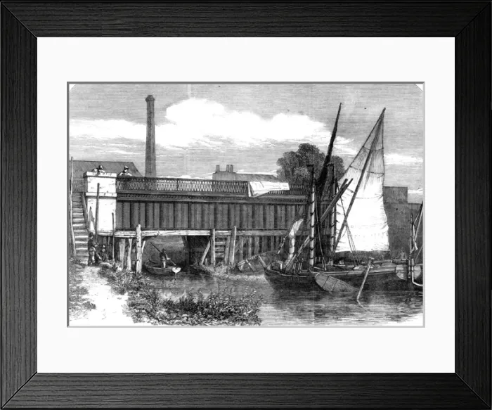 Framed Print : Drainage Aqueduct at Abbey Mills, London, 1864 Framed Print : Drainage Aqueduct at Abbey Mills, London, 1864