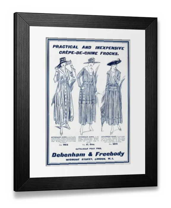 Framed Print : Advert for Debenham & Freebody frocks 1917 Framed Print : Advert for Debenham & Freebody frocks 1917