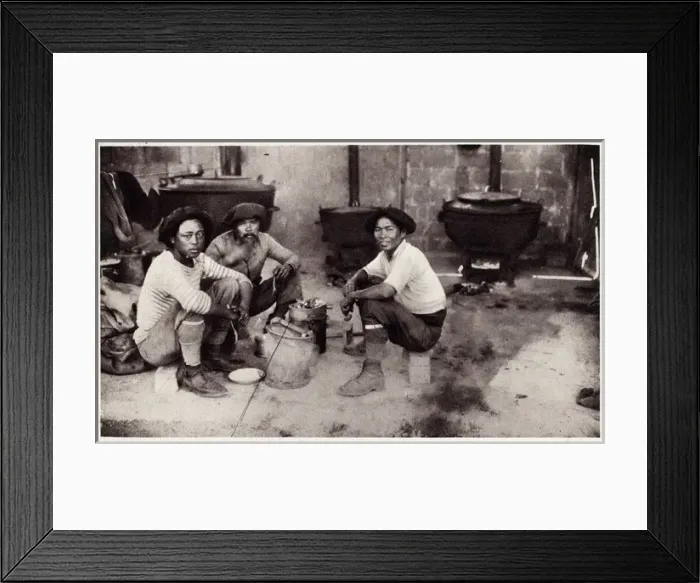 Framed Print : French colonial soldiers preparing a meal 1916 Framed Print : French colonial soldiers preparing a meal 1916