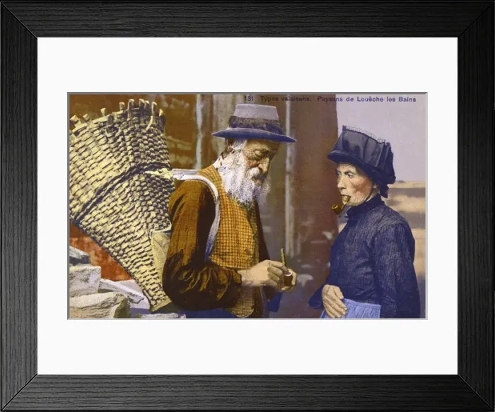 Framed Print : Elderly Swiss Couple - Valais Framed Print : Elderly Swiss Couple - Valais
