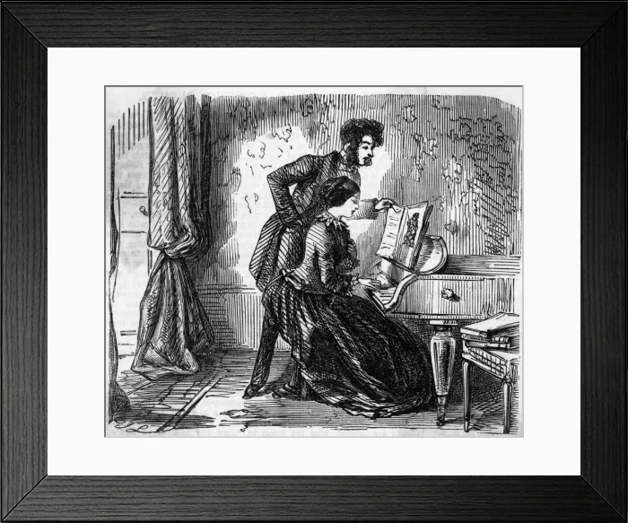 Framed Print : Taste in 1854-Villikins and his Dinah in the drawing room Framed Print : Taste in 1854-Villikins and his Dinah in the drawing room