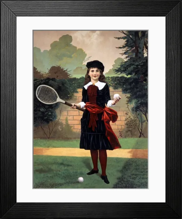 Framed Print : Young girl playing tennis Framed Print : Young girl playing tennis
