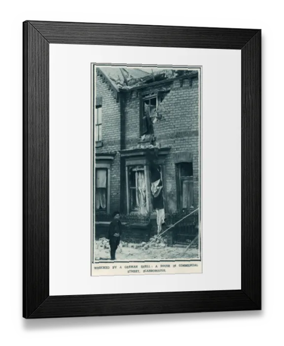Framed Print : Bombarded by German war-ship 1914 Framed Print : Bombarded by German war-ship 1914