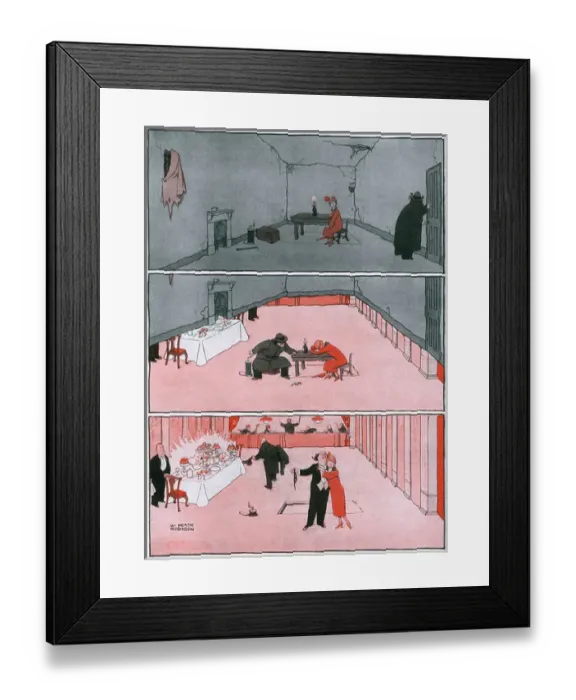 Framed Print : The Maid and the Magician by William Heath Robinson Framed Print : The Maid and the Magician by William Heath Robinson