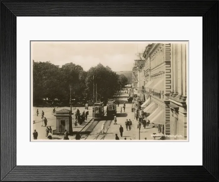 Framed Print : Helsinki, Finland - Trams and Shops Framed Print : Helsinki, Finland - Trams and Shops