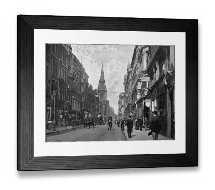 Framed Print : CHEAPSIDE. The church of St Mary-le-Bow, on the left Framed Print : CHEAPSIDE. The church of St Mary-le-Bow, on the left