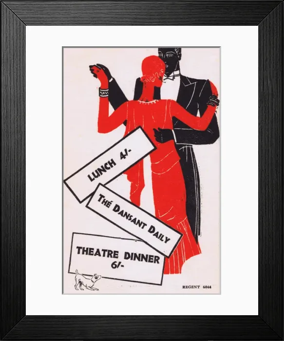 Framed Print : Programme for the Kit Cat Restaurant Framed Print : Programme for the Kit Cat Restaurant