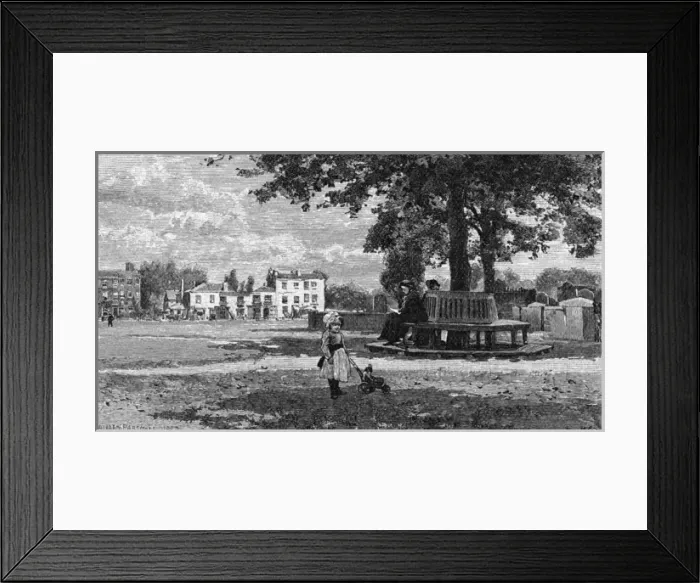 Framed Print : KEW GREEN. Kew Green Date: 1884 Framed Print : KEW GREEN. Kew Green Date: 1884