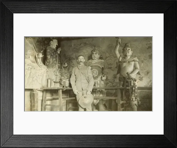 Framed Print : British soldier in Chinese temple Framed Print : British soldier in Chinese temple