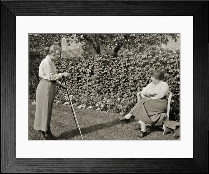 Framed Print : Two women in a garden Framed Print : Two women in a garden