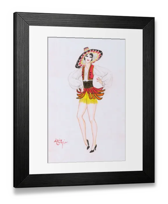 Framed Print : Costume design by Louis Curti Framed Print : Costume design by Louis Curti