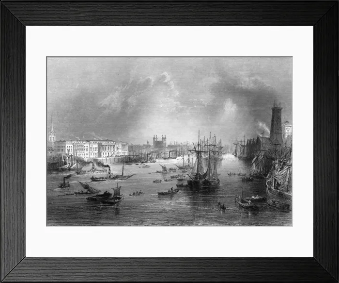 Framed Print : Thames at the Custom Hse Framed Print : Thames at the Custom Hse