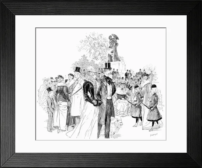 Framed Print : HYDE PARK. Church Parade - fashionable people in the Park on Sunday morning Date: 1890 Framed Print : HYDE PARK. Church Parade - fashionable people in the Park on Sunday morning Date: 1890