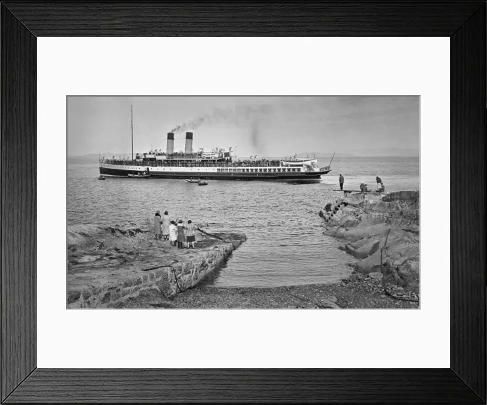 Framed Print : People on jetty watching a steamer Framed Print : People on jetty watching a steamer