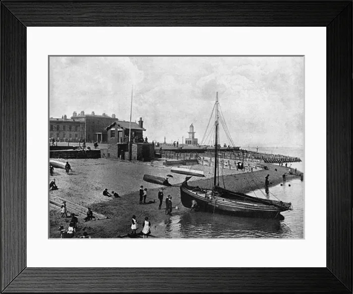 Framed Print : FLEETWOOD. A fishing boat on the beach at Fleetwood, Lancashire. Date: 1895 Framed Print : FLEETWOOD. A fishing boat on the beach at Fleetwood, Lancashire. Date: 1895