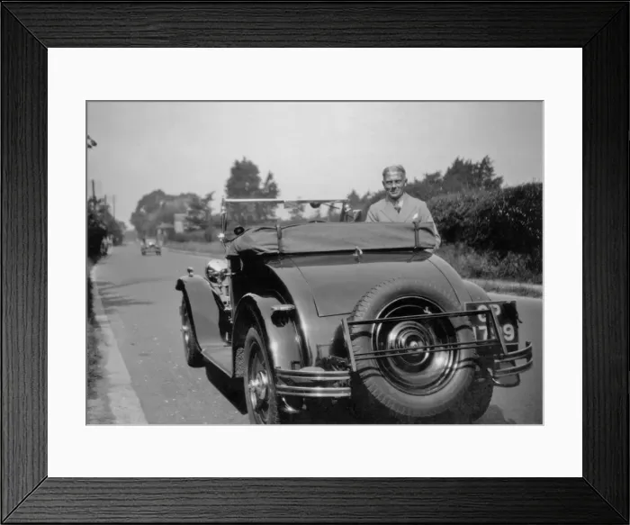 Framed Print : Man and car on road to Brighton, Sussex Framed Print : Man and car on road to Brighton, Sussex